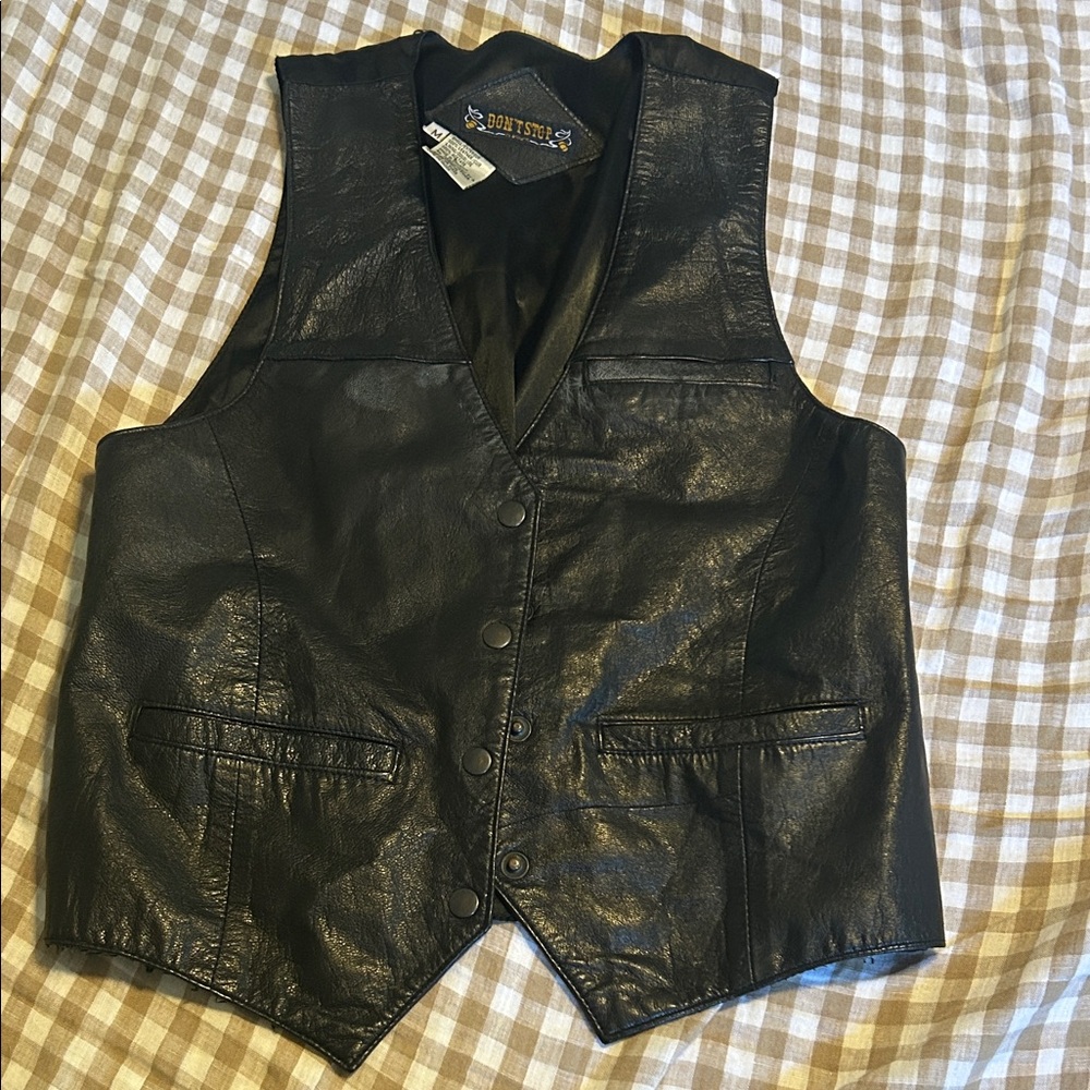 Stylish Black Leather Vest for Women
